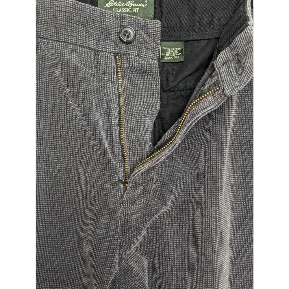 Vintage Eddie Bauer‎ Gray Textured Classic Fit Pants Size 33